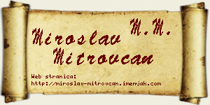 Miroslav Mitrovčan vizit kartica